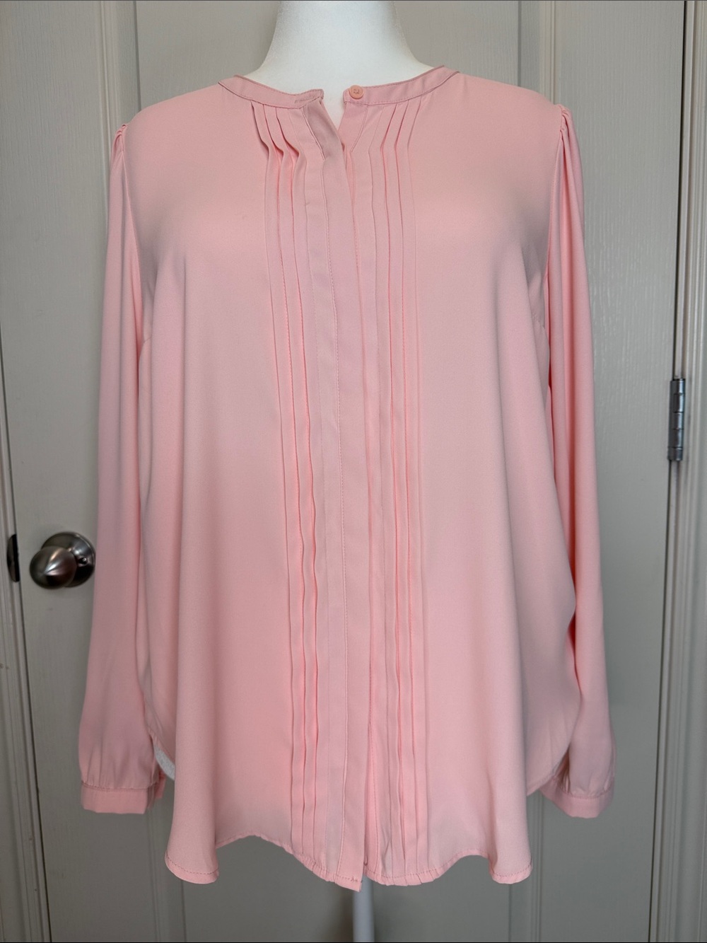 NWT torrid Georgette Pintuck Front Blouse Blush Impatient Pink Sz 0X 12